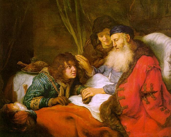 FLINCK, Govert Teunisz. Isaac Blessing Jacob dfg oil painting picture